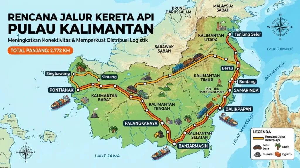 AHY Dorong Proyek Rel Kereta Api di Kalimantan Sepanjang 2.772 Km